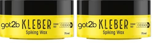 got2b Kleber Spiking Wax Halt 6 2er Pack (1x 75 ml), Haarwax mit krassem Halt für vertikale Styles, Haargel für Männer modelliert wie ein Wax und hält wie ein Kleber
