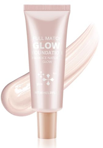 Boobeen Flüssigfoundation Makeup, wasserfeste taufrische Foundation mit leichtem Schimmer, Illuminator Highlighter, leuchtende Seidenfoundation zur Verbesserung des natürlichen Hautglanzes