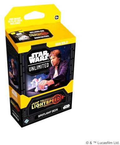 Fantasy Flight Games - Star Wars: Unlimited TCG Jump to Lightspeed Spotlight-Deck Han Solo - 50-Karten-Deck mit exklusiven Karten! Alter 12+, 2+ Spieler, 20 Minuten, Englisch