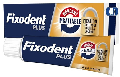 Fixodent Plus Mordant Imbattable Crème Adhésive pour prothèses Totales & Partielles 40gm