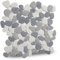 Lovdeco Pebble Tile Shower Floor, Mosaic Pebble Backsplash for Wall, Stone Tiles for Bathroom and Outdoor Garden, White and Grey, 5 Sheets