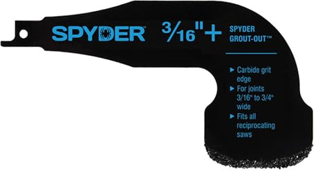Spyder Grout Remover Tool, Accessory for Reciprocating Saws, for Grout Joints 3/16-3/4 (100264)