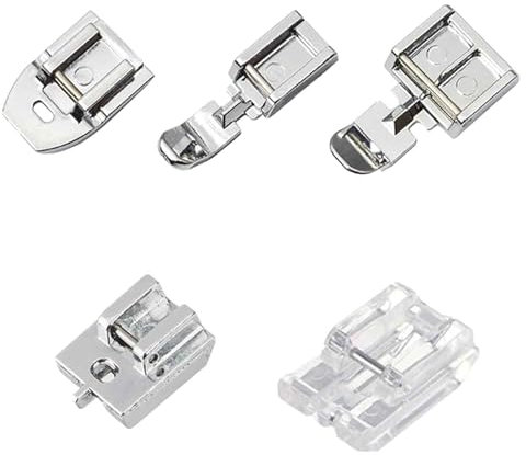 2 Pièces Pied de biche Machine a Coudre,Pied-De-Biche pour Machines Brother Singer Fermeture Pieds Accessoires Presseur Foot Ensemble Modelisme Modèle Piquant Pressersurjet Éclair Zipper Surjet (5)