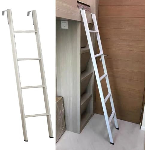 GXXINGIN Escalera para litera de Granja, Color Blanco, Ajustable, con Alfombrillas Antideslizantes, para apartamento, Cama Doble, 116/140/160 cm