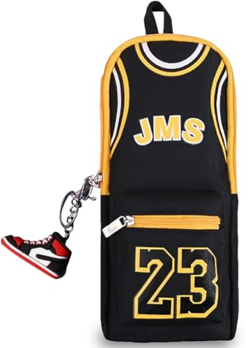 QWEPU Astuccio per giocatore di pallacanestro, 23 astucci da basket nero,grande capacità cancelleria caso, basket star player, astuccio per bambini grande capacità per Bambini Ragazzi e Adulti