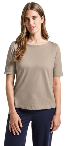 Street One Shirt mit U-Boot-Ausschnitt Morning beige 36