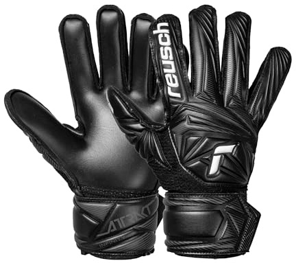 Reusch Torwarthandschuhe Kinder | starker Grip & ergonomische Passform | strapazierfähiger Latex, für Training & Spiel, für Naturrasen, Kunstrasen & Hartplatz, Größe 4-8, Attrakt Infinity Junior