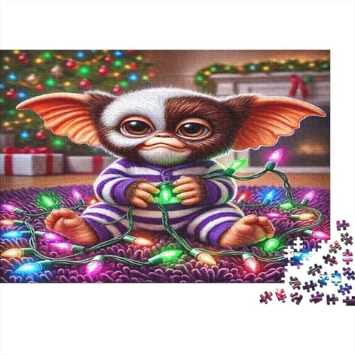 Gremlin Figur Puzzle 1000 Teile 70x50cm recyceltes Papier für Erwachsene ab 12 Jahren Weihnachtslichter Legespiel unmögliches Spiel Stressabbau Spaß für Zuhause