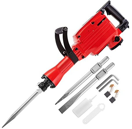Air Hammer, Demolition Jack Hammer 3800W Multifunctional Rotary Hammer with Box Concrete Ground Breaking Electric Hammer Tool Impact Drill for Trenching, Chipping, Breaking Holes(4 Chisels)