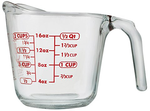 Anchor Hocking 55175OL11 - Jarra de medición de vidrio templado (250 ml)