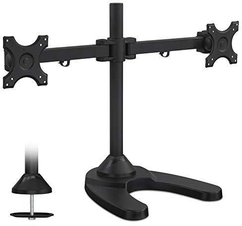 Mount-It! Dual Freestanding Monitor Stand for Widescreen Monitors Up to 24-Inch