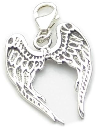 Alas de ángel con clip Charm de plata de ley .925x1 Protect charms