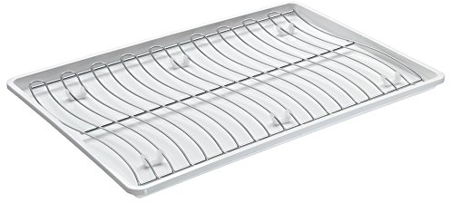 Metaltex Wavetex Spülkorb mit Schale 46x31cm, Chrometherm-Beschichtung, weiß/grau, 45 x 31 x 1,8 cm, 2-Einheiten