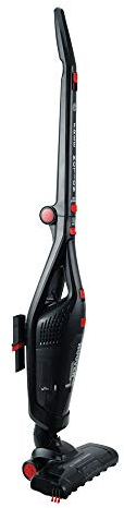 Hoover Freemotion FM18LI Aspirateur 2 en 1, balai sans fil et aspirateur à main, batterie Lithium 18 V, position Parking, autonomie 35 min, filtres EPA, noir Luxur/Rouge Race