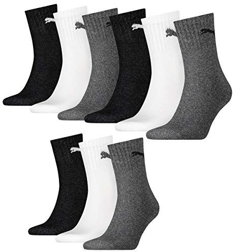Puma Herren Socken SHORT CREW 3P UNISEX, grey/white/black, 43-46, 231011001