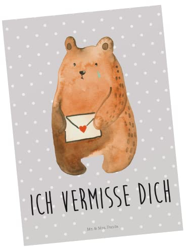 Mr. & Mrs. Panda Postkarte Bär Liebesbrief - Geschenk, Sehnsucht, Teddy, vermissen, Ansichtskarten, Dankeskarte, Einladungskarte, Teddybär,