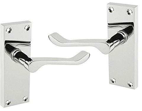 HANDLESTORE Victorian Scroll Latch Door Handles - Polished Chrome (1 Pack)