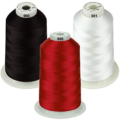 Simthread - 26 Auswahlen – Sortiert Farben Packungen von Polyester-Stickmaschinengarn, riesige Spule 5500Y für Allzweck-Nähmaschinen – Essential Color 1