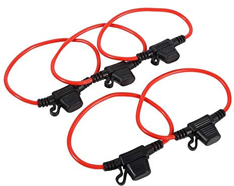 5pcs camion de voiture en ligne porte-fusible, 12V 30A mini imperméable Splash preuve lame couteau fil de cuivre porte fusible lame fusible