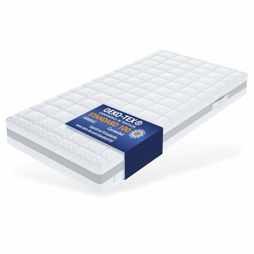 Matratzen Perfekt 9-Zonen Taschenfederkern Hamburg Deluxe – 100 x 200 cm Härtegrad H3 mittelfest Höhe 23 cm hoher Punktelastizität waschbarer Bezug (60°C)