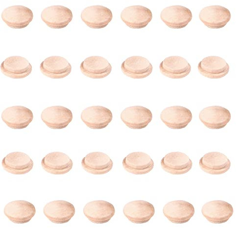 MroMax Lot de 10 chevilles en bois à tête plate Blanc 14 x 9 mm, MRO191114T-0031, 50PCS 20*15