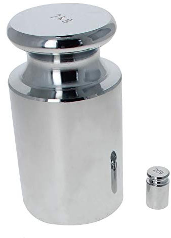 Utoolmart Juego de pesas de calibración de 2 kg y 20 g, acero cromado de precisión M1 para básculas de equilibrio digitales, 1 juego