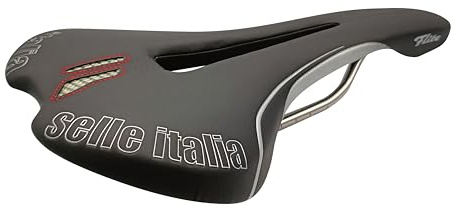 Selle Italia FLITE TI 316 Flow Rennradsattel, weich und Ultraleicht, mit Flacher Form und Rahmen aus TI 316, robust und leistungsstark, Größe L2, Schwarz