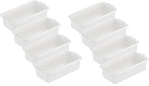 MiraHome Kunststoffwanne 8er Set 0,7L Granit – Universal einsetzbare Wanne aus BPA-freiem Kunststoff – Stapelbare Plastikwanne zur Aufbewahrung – Praktische Haushaltswanne – 20x10x5,5 cm