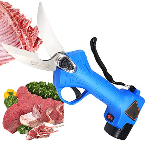 Ciseaux Cuisine Professionnel Volaille, Ciseaux Electrique Sans Fil avec 2000mAh Pile Rechargeable pour Viande Herbes Sculpteur OS Fruit de Mer, Ciseaux Cuisine Inox Crantés Desepaississant Gaucher