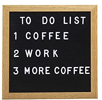 Pearhead Klassisches Briefbrett-Set aus Naturholz und schwarzem Filz, enthält 294 weiße Buchstaben, moderne wiederverwendbare Nachrichtenbrett, geschlechtsneutrale Foto-Requisite, Kinderzimmer und