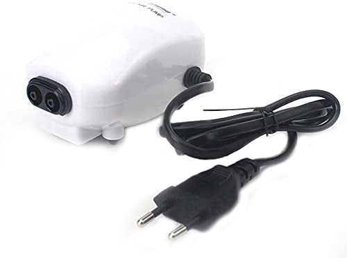 ANCLLO 3 W 220 V, Doble Orificios de oxigenación, Bombas de Aire para acuarios, Ultra silenciosas, Flujo de 4 l por Minuto, Flujo de Aire Ajustable, para acuarios de 60 l a 100 l