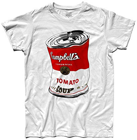Men's Andy Warhol Campbell's Crumpled Red Pop Art. White L