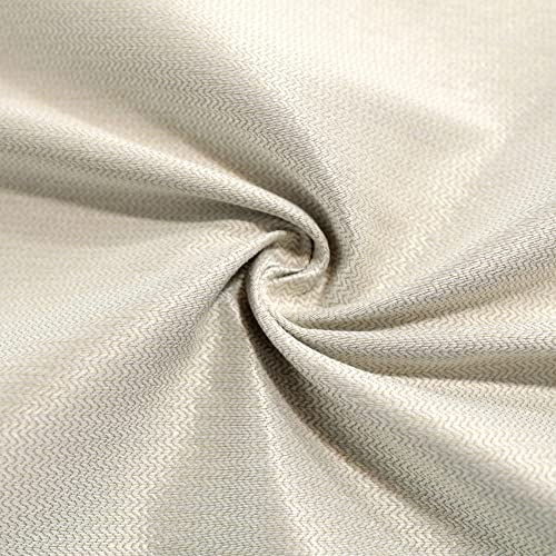 TOLKO Dekostoff Meterware Gardine Vorhang Tischdecke 140cm breit Blickdicht knitterarm mit eingewebtem Muster | Dekostoffe Vorhangstoffe Stoffe zum Nähen Meterware Stoff (Hell Beige)