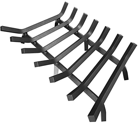 Mr IRONSTONE Fireplace Grate 30 inch Solid Steel Heavy Duty Firewood Log Burning Rack Fire Grates for Outdoor Kindling Tools Pit Indoor Fireplace Log Holder Wrought Iron Wood Stove