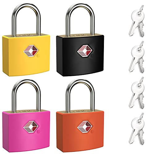 TSA Luggage Locks with Keys, [4 Packs][8 Keys] Diyife Key Travel Locks, Suitcase Padlock for Luggage, Keyed Luggage Locks Brass for Gym Lockers, Laptop Bags,Travel Suitcases etc