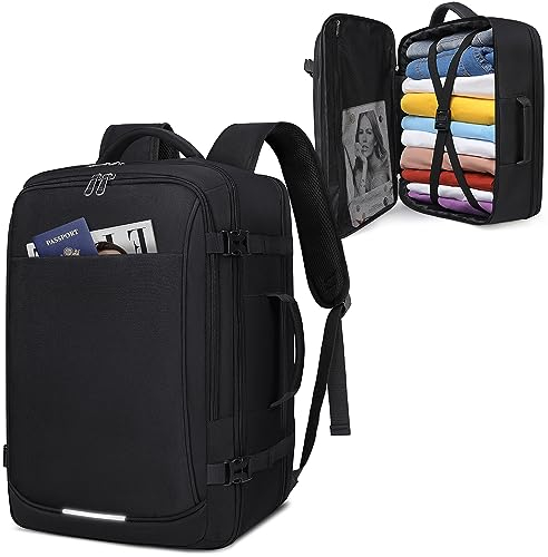 IGOLUMON Laptop Rucksack Herren 17.3 Zoll Schulrucksack Jungen Teenager Groß Wasserdicht Reiserucksack Multifunktion Handgepäck Rucksack mit Schuhbeutel Arbeit Business Notebook Reisen Damen Schwarz