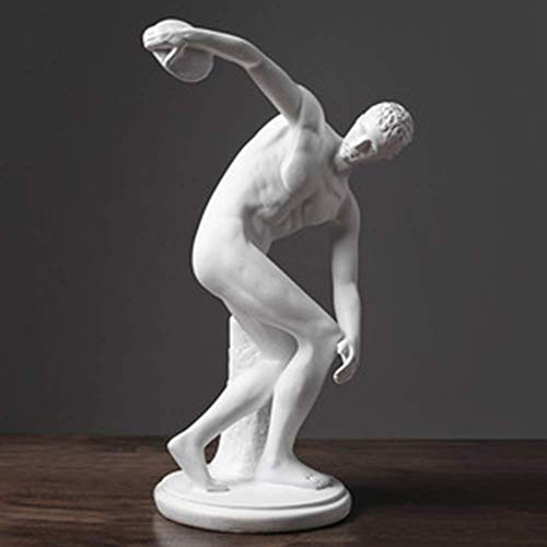 Art Statue Desktop-Dekoration Figur Diskuswerfer-Statue, Griechischer römisch Athlet Skulptur Abstrakter Charakter Kunstharz Handwerk Antike Wohnkultur Büro Desktop-Ornament, 30x22x30cm(12x9x12inch)