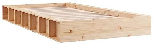 vidaXL Massivholzbett Bett Doppelbett Bettgestell Lattenrost Bettrahmen Schlafzimmerbett Holzbett Schlafzimmermöbel 120x190cm Kiefernholz