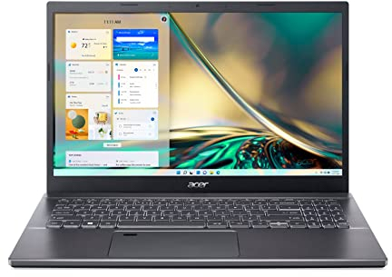 Acer Aspire 5 (A515-57-52TW) Laptop | 15,6 FHD Display | Intel Core i5-1235U | 8 GB RAM | 512 GB SSD | Intel Iris Xe Grafik | Windows 11 | QWERTZ Tastatur | grau