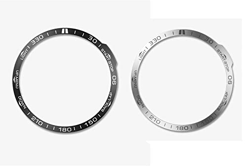 HMHAMA 2 Pack Watch Bezel Fits for Garmin Fenix 7 Bezel Ring, Stainless Steel Anti Scratch Collision Protection Bezel Styling Loop for Smart Watches - Black + Silver