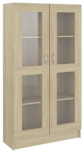 vidaXL Vitrine Cabinet Sonoma Oak 32.5x12x59.1 Chipboard