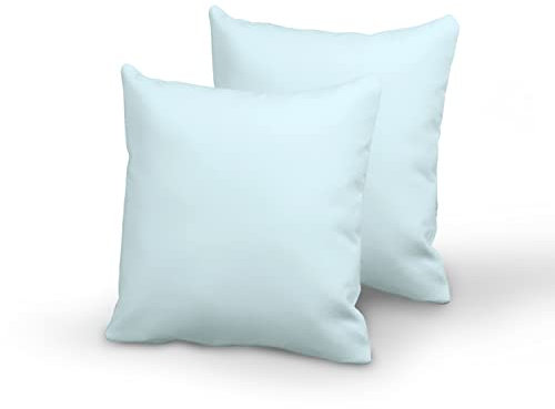 Pizuna Luxuriöser Soft-Satin 2er Pack Kissenbezug 65 x 65 cm Baby Blau, 400 Fadenzahl Baumwolle Quadratisch Kissenbezüge, 100% Langstapel Baumwolle Kissenbezug (Dunkel Blau,65x65 cm)