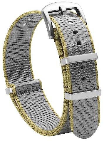 TStrap Nato Uhrenarmband 22mm Nylon - Khaki Grau Armband Uhren für Herren Damen Ersatz - Weich Schnellwechsel Uhrband Ersatzarmband Uhr - 18mm 20mm 22mm 24mm