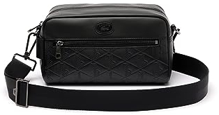 Lacoste Herren Beuteltasche CLUTCH CROSSOVER BAG, Handtasche,Umhängetasche,Schulterriemen,Tunnelzug,SCHWARZ (000),Einheitsgröße (One Size)