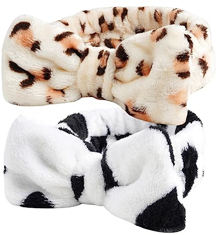 scicent Spa Stirnband Gesicht Waschen Stirnbänder Frauen Haarband Bogen Stirnband für Waschen Gesicht Dusche Hautpflege Soft Flanell Kosmetik Haarschmuck - 13008