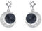 Mond und Stern Ohrringe Ohrstecker Sterling Silber Galaxie Mondsichel Baumelnd Schmuck für Frauen Astronomin Weltraum Erforschung Enthusiast