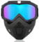 TAIZER Motorradbrille Abnehmbare Motorrad Schutzbrille Staubschutz Brille Abnehmbaren Gesichtsmaske Winddicht Helm Nebelfest Winddicht Reiten Sonnenbrille Fahrrad Dirtbike Motocross (1blau)