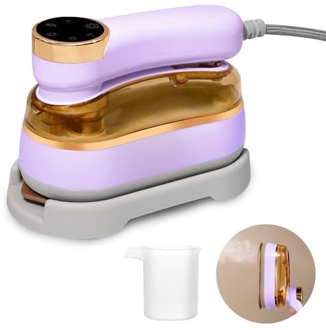 HNCY Mini Ferro da Stiro da Viaggio, 1200W Ferro Da Stiro Portatile, Mini Ferro da Viaggios Girevole 180° Pieghevole,20s Riscaldamento Rapido, Stiratore Verticale per Uso Domestico e in Viaggio, Viola