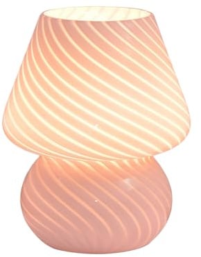 Lampe Champignon en Verre Vintage, Veilleuse à intensité Variable avec 3 Modes de Couleur, Lampe de Chevet de Style Rétro pour Chambre à Coucher, Cadeau Parfait pour les Enfants
