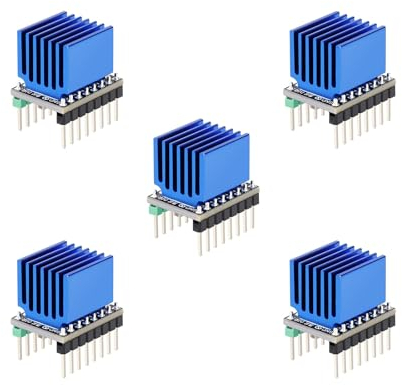 Makerbase MKS TMC2209 V2.0 Schrittmotortreiber Stepstick Mute 3D-Druckerteil mit Kühlkörperarbeit MKS Control Borad Robin E3D Nano V3 für 3D-Drucker Mainboard Monster8 DLC32 (TMC2209 V2.0(5pcs))
